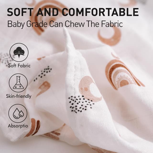 Thumbnail 5 de GLLQUEN BABY Lot de 6 bavoirs mousseline 70 x 70 cm