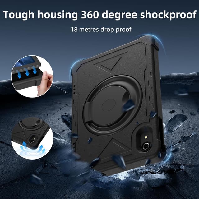 Detalle de 10-Inch Android 14 Tablet (16GB RAM / 128GB Storage, 5G Wi‑Fi, GPS) with Dual Camera & Drop‑Proof EVA Case - Black