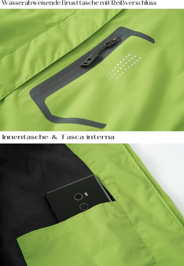 Detalle de Regenjacke Damen mit Kapuze, wasserdicht