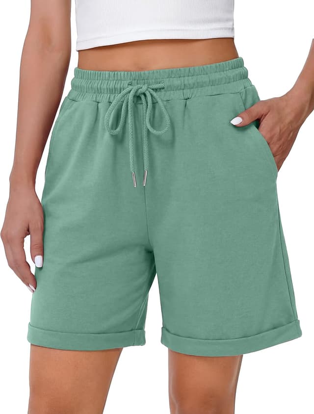 Detalle de Litherday Short Sport Femme en coton (95 %) : jogging court décontracté avec poches