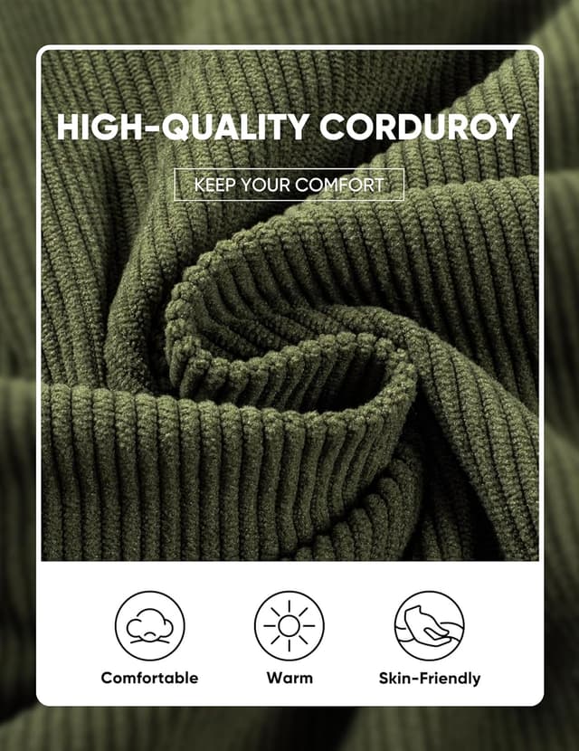 Thumbnail 4 de JMIERR Mens Warm Corduroy Sweatshirt with Pockets