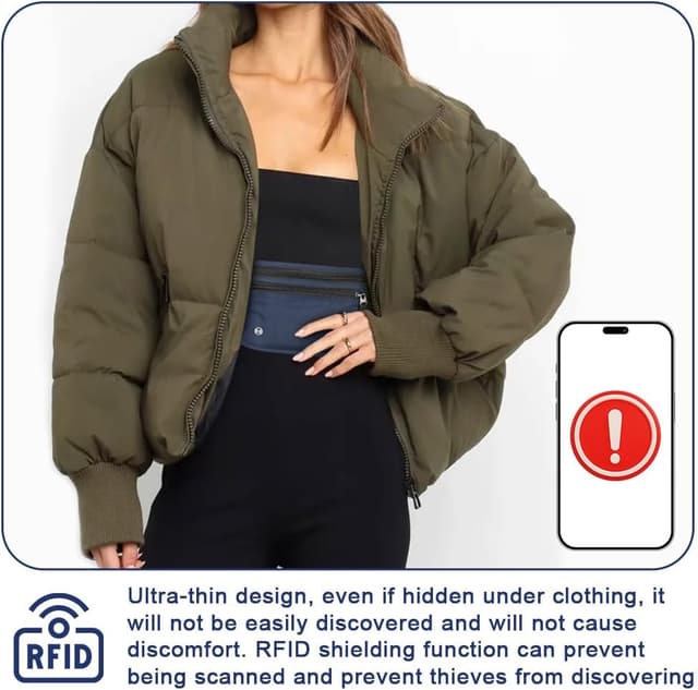 Thumbnail 4 de Aucuu Sac Banane RFID Voyage Ultra Fin