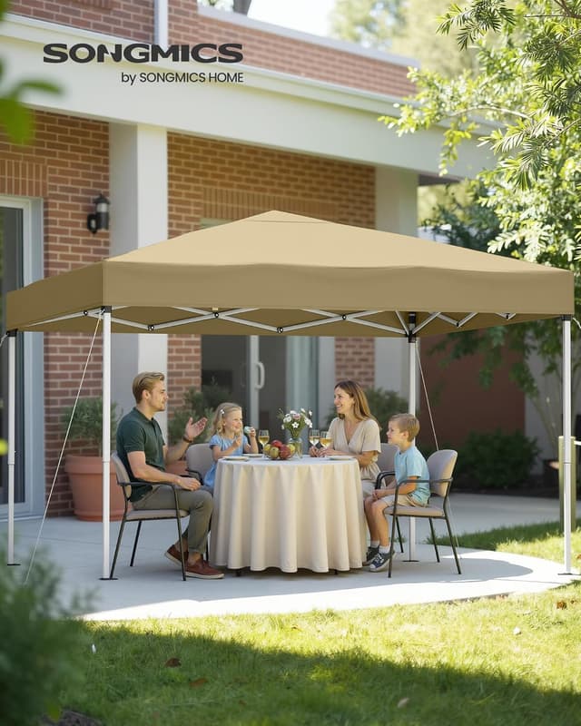 Detalle 2 de SONGMICS Tonnelle 3 x 3 m Chapiteau Pliable Beige