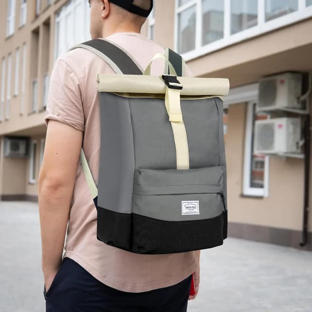 Thumbnail 6 de CALIYO Rolltop Rucksack Damen groß mit Laptopfach – wasserdichter Backpack für Schule, Studium & Reisen