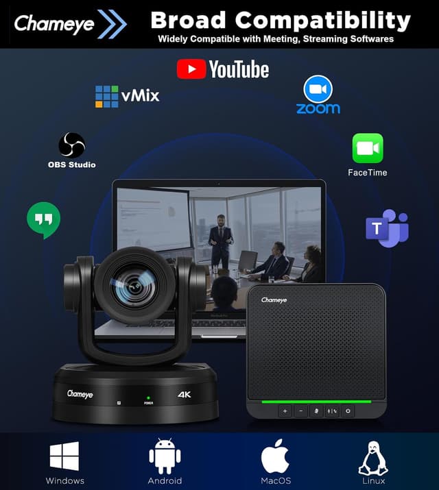 Thumbnail 6 de Chameye C410 set PTZ 4K per Zoom 10x