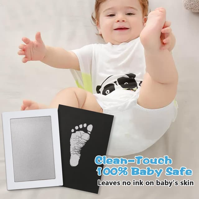 Detalle 2 de Zemiu XL impronte mani e piedi neonati con inchiostro Clean Touch (2 kit) argento