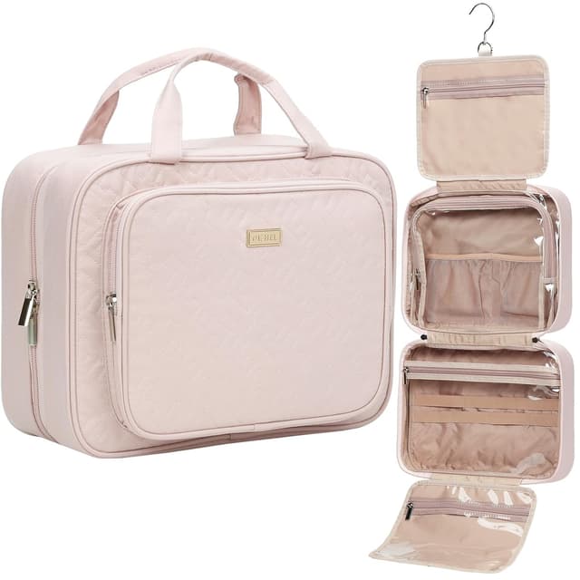 Detalle de NISHEL Travel Toiletry Bag 12x4.5x9 in Pink