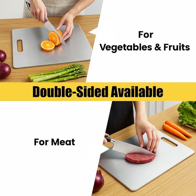 Detalle 2 de Titanium Cutting Board Set 3-Piece, Double-Sided 🍽