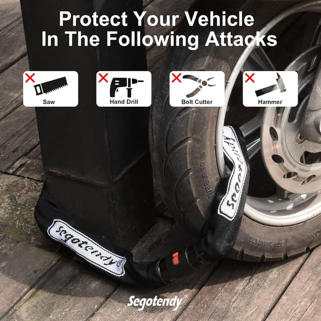 Detalle 2 de Segotendy antivol vélo chaîne 8 mm