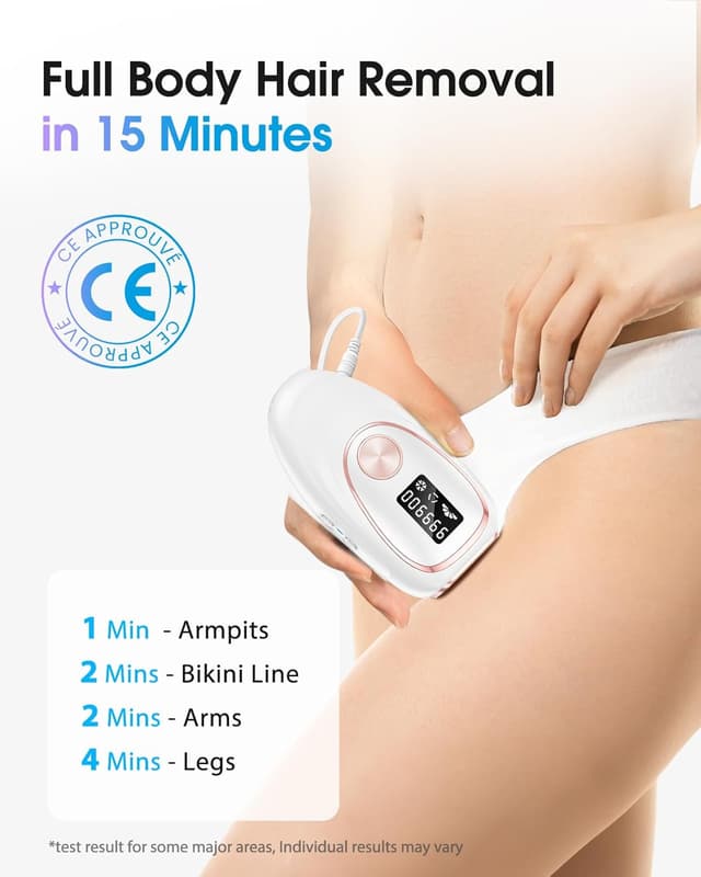 Detalle 2 de Haarlosy IPL Laser Hair Removal Device with Ice Cooling (999,900 flashes) for Face, Bikini Line & All Body