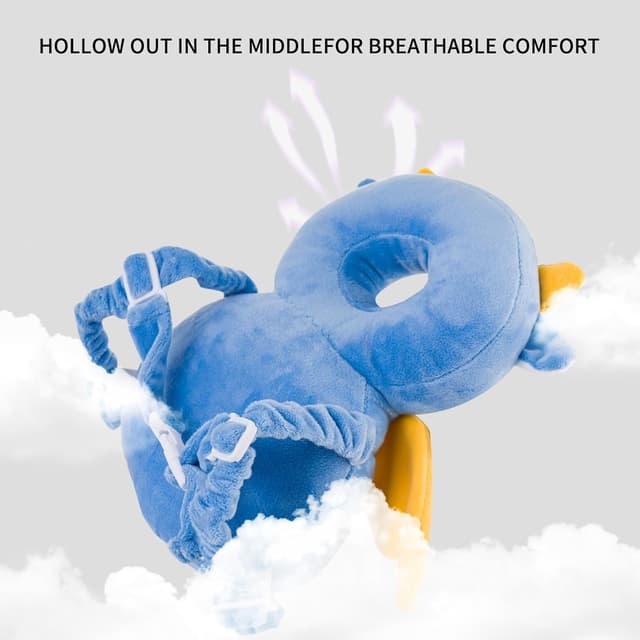 Detalle de Baby Kopfschutz Rucksack für Kleinkind & Säugling – elastische Tragehilfe mit verstellbaren Gurten (Drache)