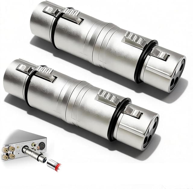 Detalle de UIHRLM 2PCS 3-pin XLR female-to-female adapter/coupler (XLR coupler) for microphоne and audio connections