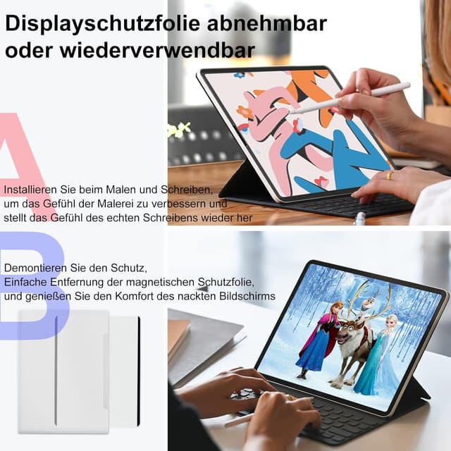 Detalle 2 de 2er Set magnetische Papier-Schutzfolie für iPad Air 13 Zoll (M4/M3/M2) – matt, entspiegelnd & abnehmbar