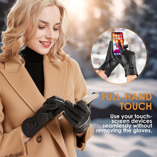 Thumbnail 2 de Dsane Womens Leather Gloves Touchscreen