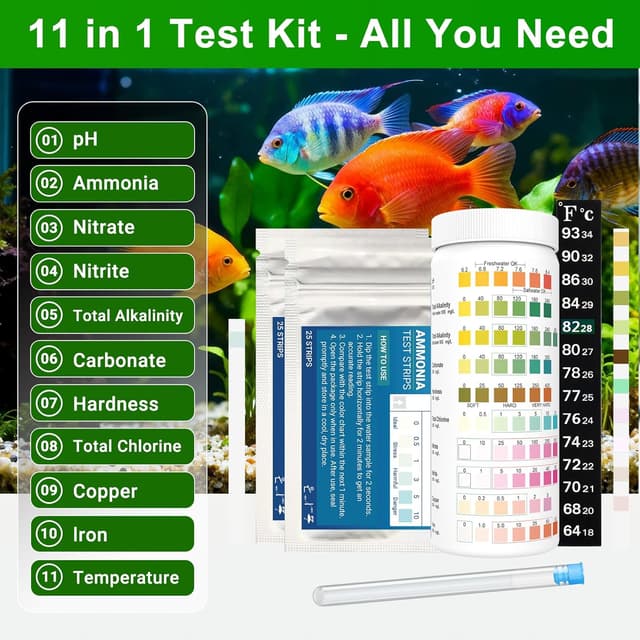 Thumbnail 1 de 11-in-1 Aquarium Teststreifen 150 Stücke