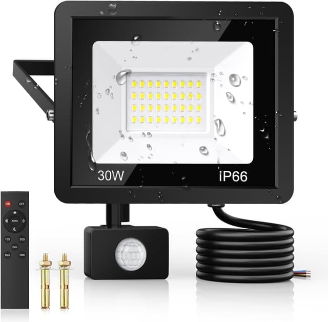 Detalle de 30W PIR security flood light with remote