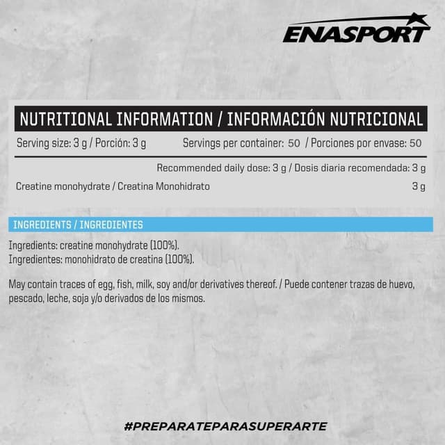 Thumbnail 6 de Enasport Creatina Monohidrato 150g 💪 50 Porciones Sin Gluten