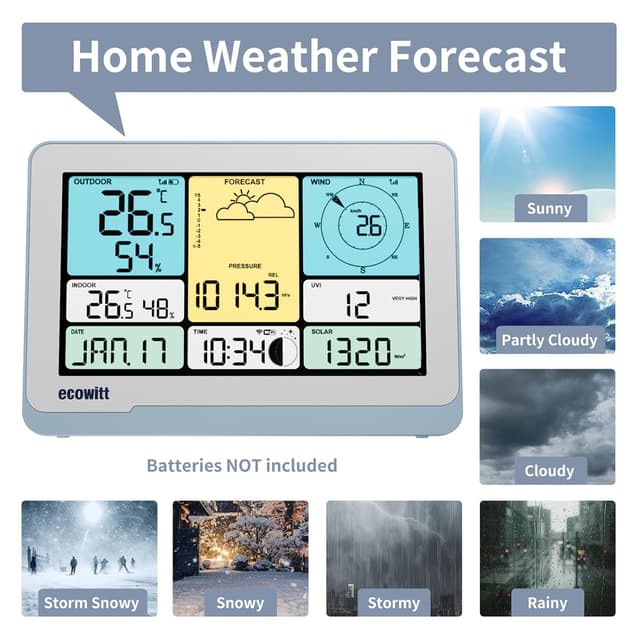Detalle de ECOWITT WS3820 stazione meteo con sensore esterno 7 in 1 WS69 e WiFi