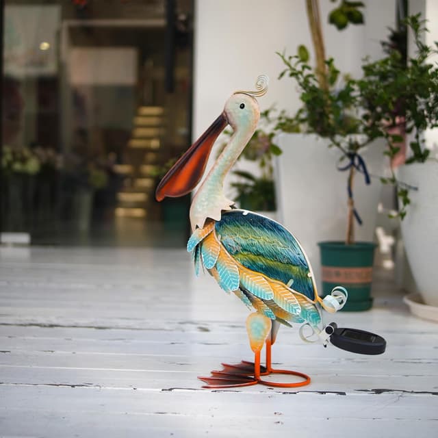 Thumbnail 4 de HONGLAND 19 Inch Solar Pelican Garden Statue 🦅