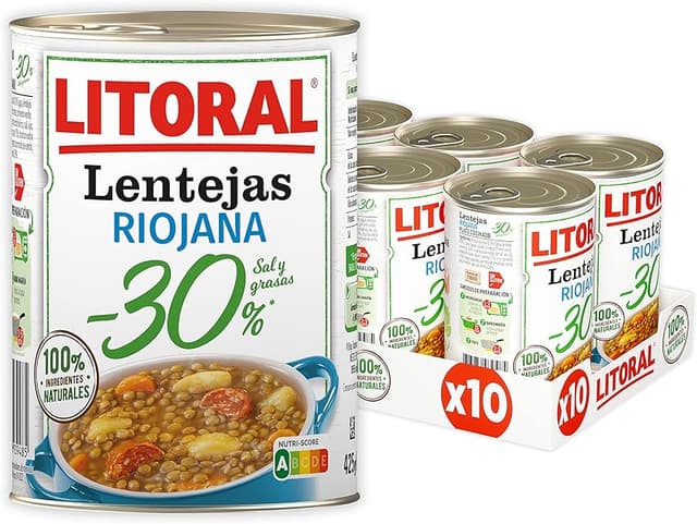Imagen de Litoral Lentejas Riojana Pack 10x425 g — 4,25 kg 🥣 en OfertitasTOP