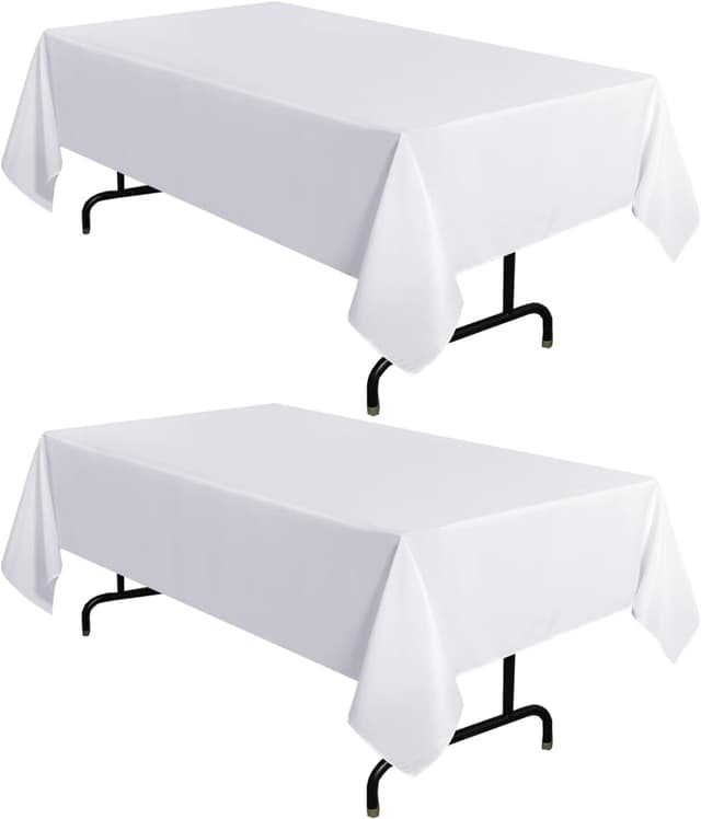 Detalle de Sancua 60 x 102 Inch White Tablecloth 2 Pack 📐 (but must be one line and one emoji for product category).