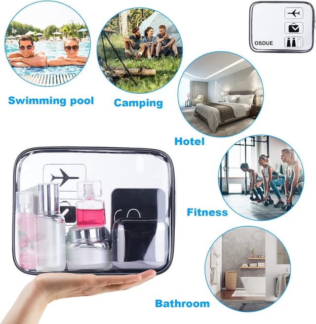 Thumbnail 6 de OSDUE Kulturbeutel Set 2 Stück Transparentes Reiseetui