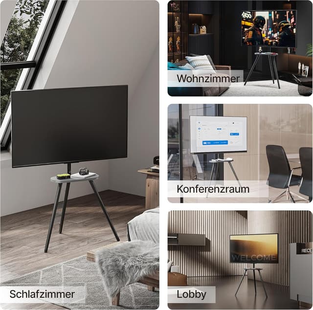 Thumbnail 6 de ECOTINY TV Ständer für 43–65 Zoll: höhenverstellbar, schwenkbar, bis 35 kg (VESA bis 400x400)