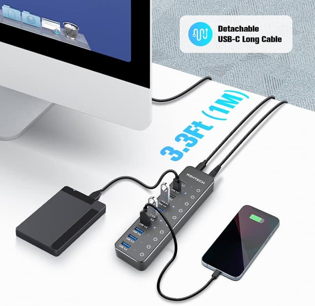 Thumbnail 6 de RSHTECH Powered USB-C Hub 3.2 10-Port USB-C
