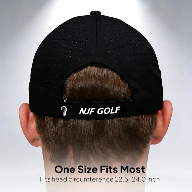 Thumbnail 6 de NJF Golf Hat Men: Breathable Adjustable Rope Hook-and-Loop Cap with Tee Holder