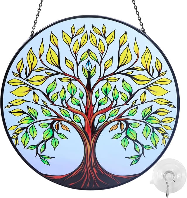 Thumbnail 6 de Stained Glass Tree of Life Sun Catcher 8" ⌂