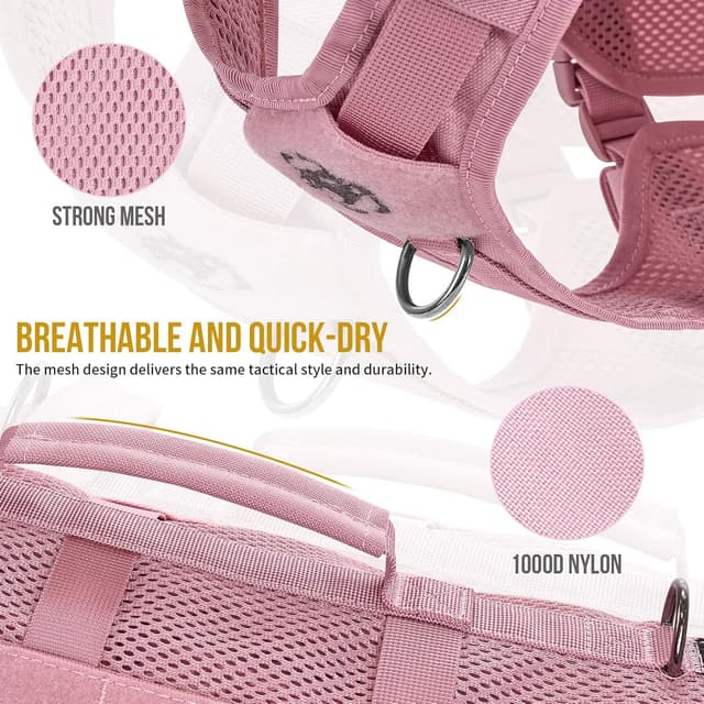 Detalle de OneTigris AIRE Mesh Tactical Dog Harness (No Pull) with Handle & MOLLE Pouches