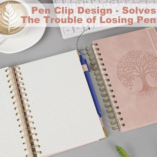 Detalle de AOOSU quaderno a spirale A5 rosa