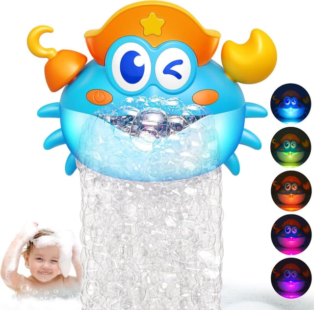 Detalle de Light-Up Baby Bath Bubble Machine Bath Toy with Colourful RGB LED Lights (Ages 1–8)