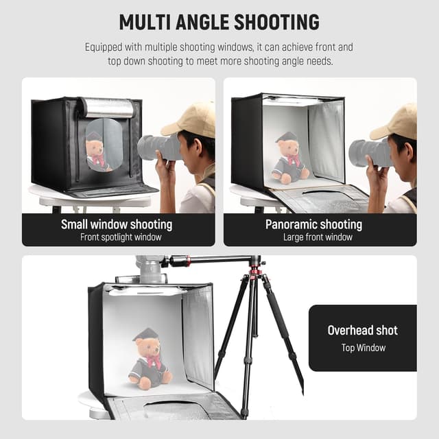 Detalle de NEEWER 40W Upgraded Photo Studio Light Box (16x16 in) with 4 Backdrops, 5600K 144 LEDs, LP40