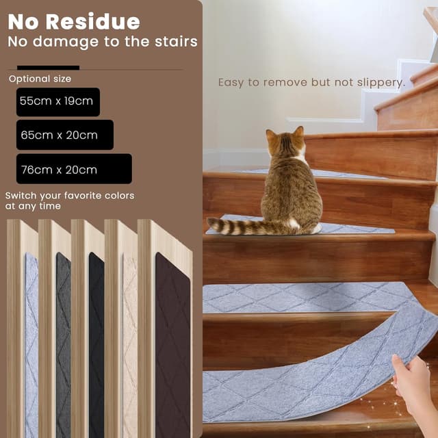 Detalle 2 de Homwiz tapis d’escalier antidérapant 76x20