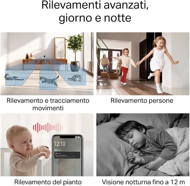 Detalle 2 de MERCUSYS MC210 Telecamera Wi‑Fi 3MP 2K con panoramica 360°