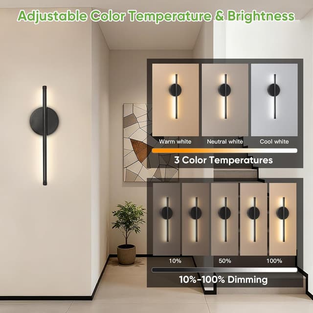 Thumbnail 2 de Kimjo 40cm Battery Operated Wall Lights