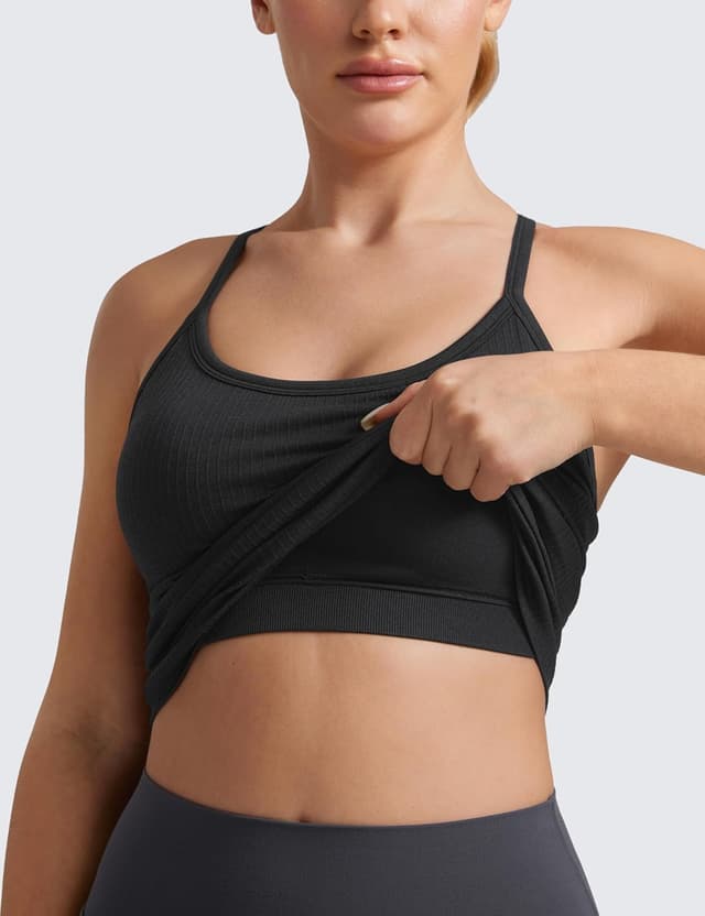 Detalle de CRZ YOGA débardeur dos nageur rembourré pour femme avec soutien-gorge intégré