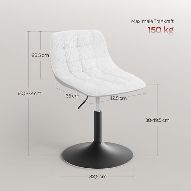 Thumbnail 2 de WOLTU Schminktisch Hocker Weiß verstellbar