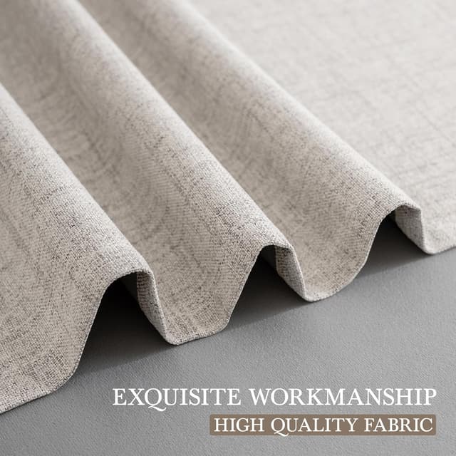 Detalle de CUCRAF 100% Blackout Curtains (Off White) – 2 Eyelet Panels, Soft Texture, 46 x 72 Inch Drop