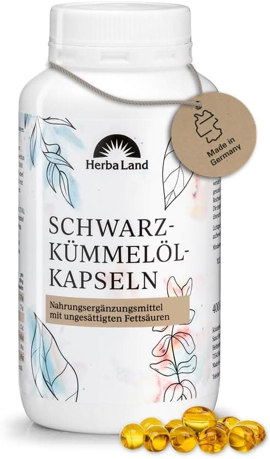 Detalle de Herbaland Schwarzkümmelöl Kapseln 400