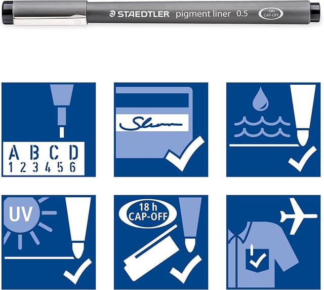 Thumbnail 2 de Staedtler 308 SB6P Fineliner Pigment - Estuche 6 Negro ✍