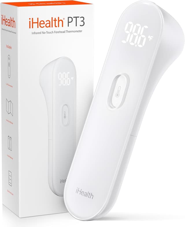 Detalle de iHealth No-Touch Forehead Thermometer (PT3) – digital infrared, touchless for adults and kids