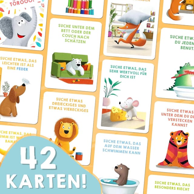 Detalle de TWIVEE Indoor Schatzsuche Karten für Kinder – Entdeckerkarten für drinnen, Lern- und Spielspaß ab 3 Jahren