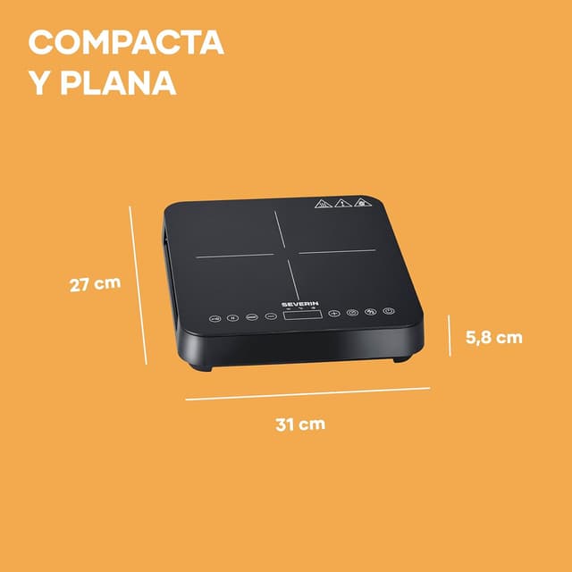 Detalle de Severin KP 1026 : plaque de cuisson à induction 2 000 W vitrocéramique, thermostat jusqu’à 240°C
