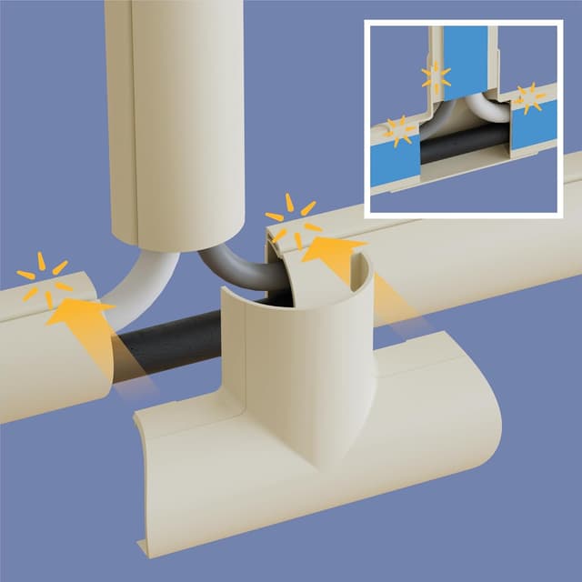 Thumbnail 6 de D-Line 30x15-mm Kabelkanal Multipack 4 m mit halbrundem Profil, selbstklebend & überstreichbar (Magnolia)