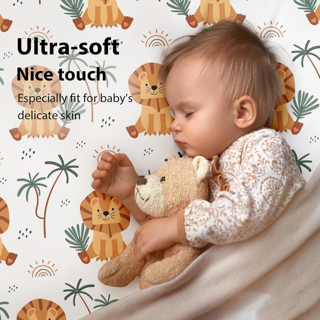 Detalle de FIEMOL Baby-Spannbettlaken fürs Beistellbett 55 x 90 cm – 3er-Set Mikrofaser