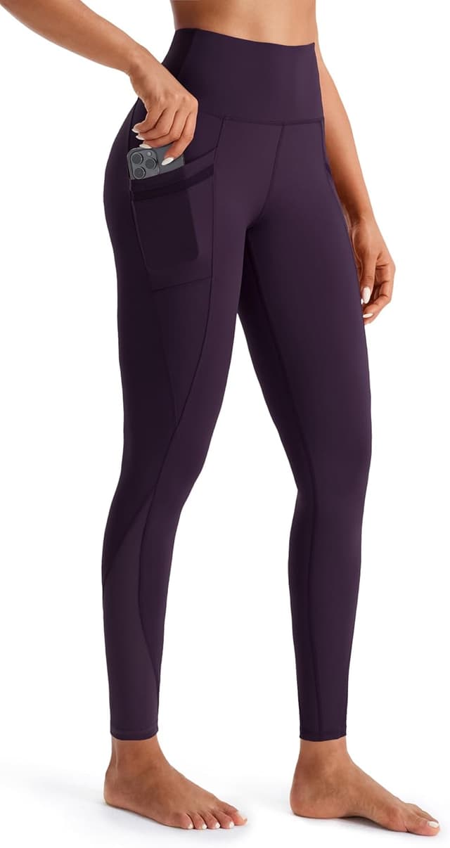 Detalle de Persit Damen Sport-Leggings mit Taschen – blickdichte lange Sporthose mit Mesh-Einsätzen
