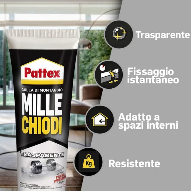 Thumbnail 1 de Pattex Millechiodi Trasparente 200g adesivo multiuso
