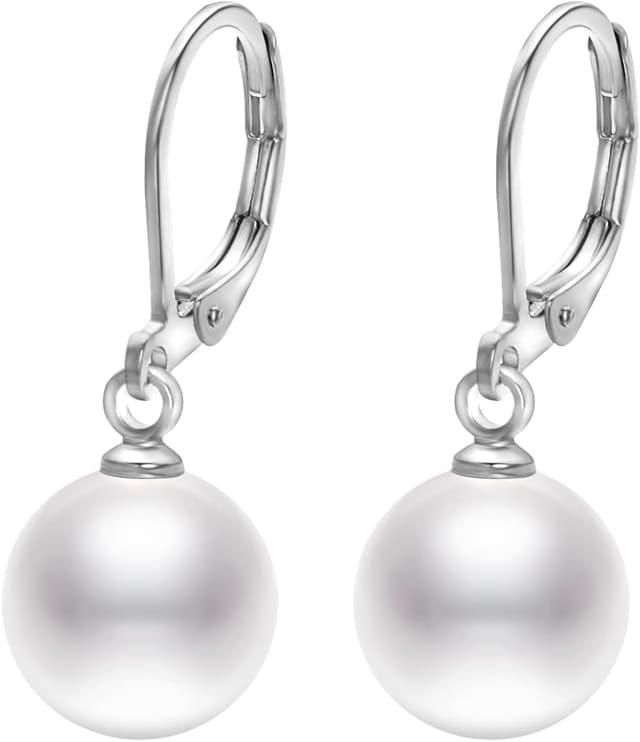 Thumbnail 6 de Vissen Anhänger-Ohrringe für Damen mit Perlen, Leverback, vergoldet & pastellfarben – hypoallergenem Tragegefühl